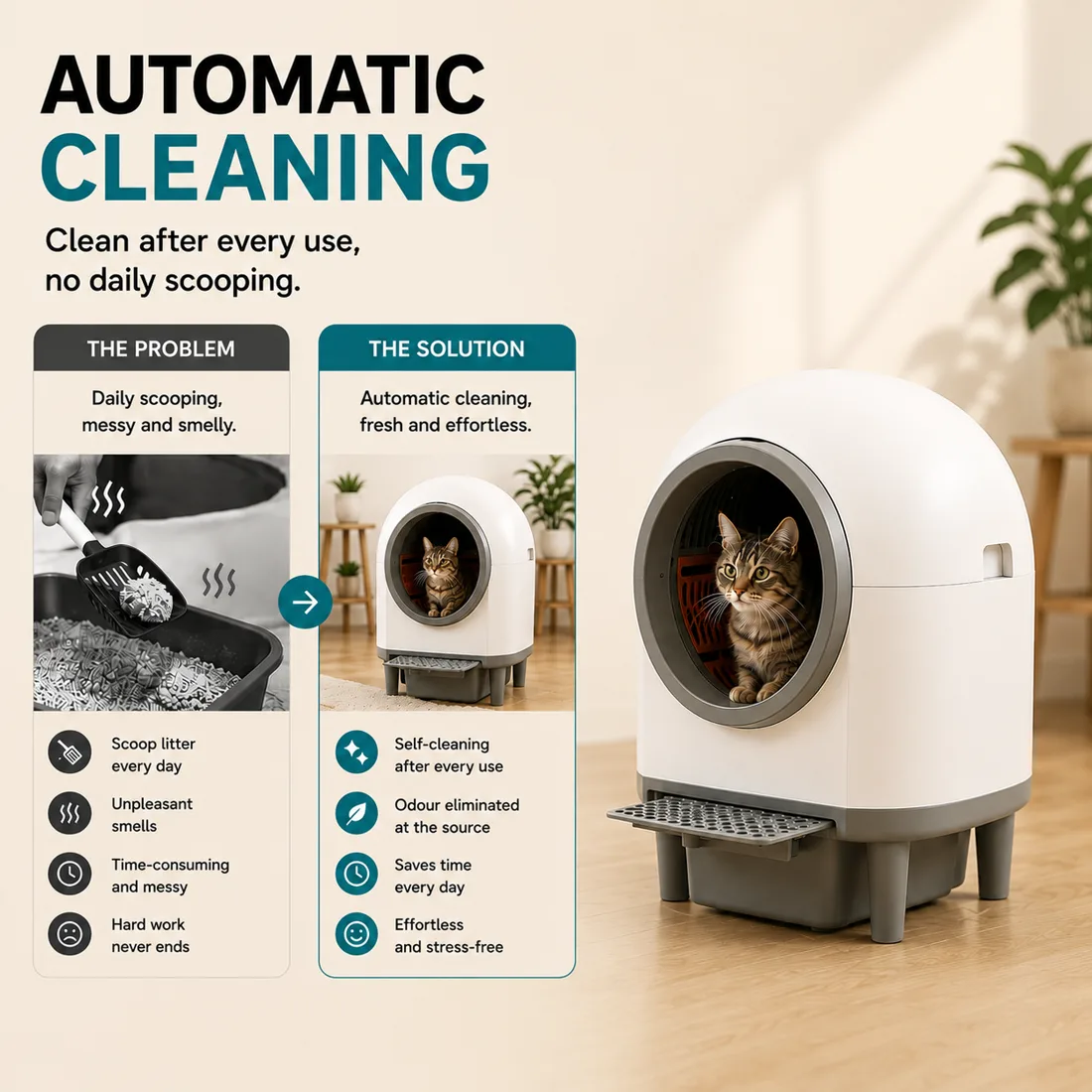 Automatic cleaning before and after