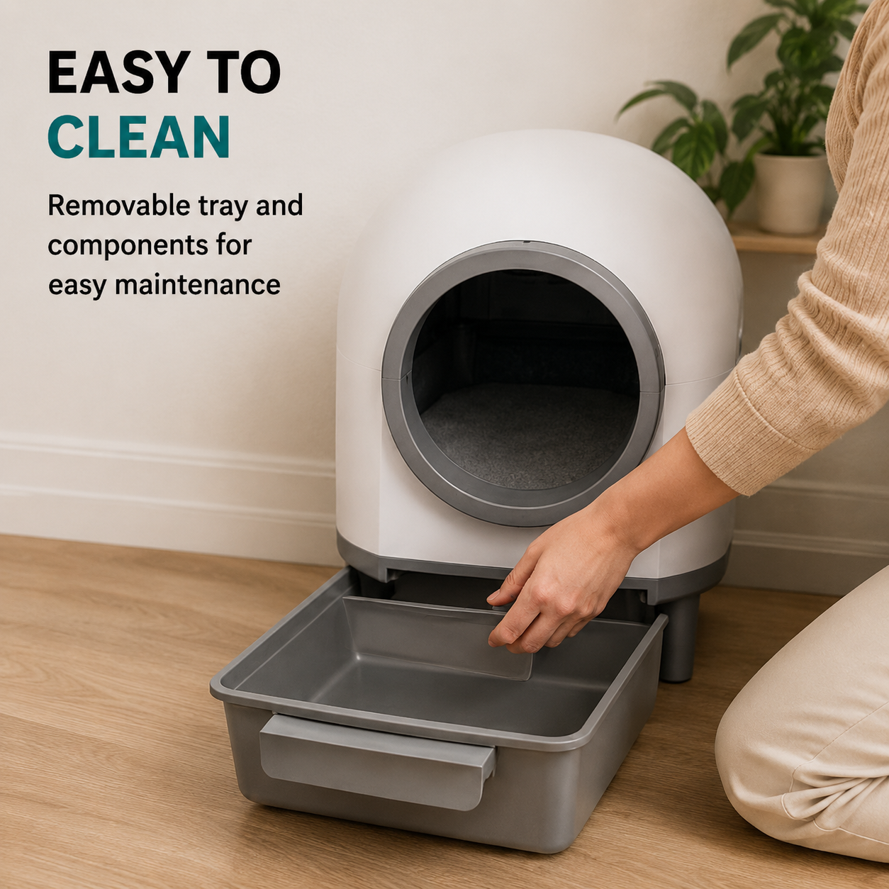 Easy to clean removable tray